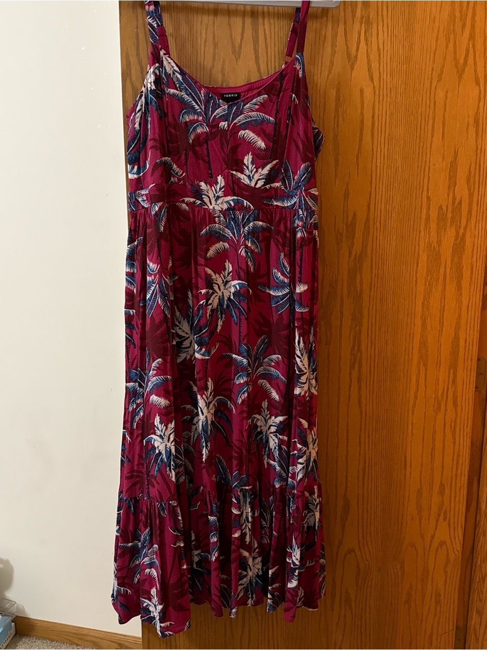 torrid Magenta Palm-Print Maxi Sundress